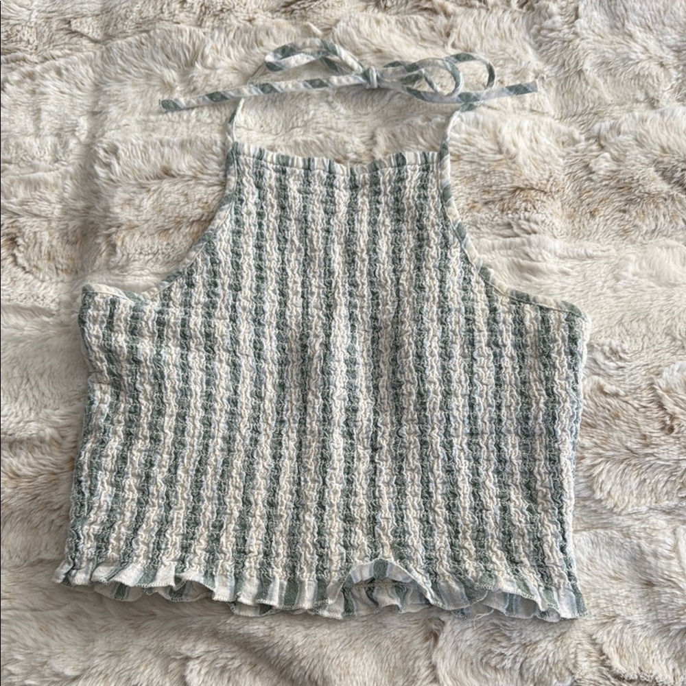 American Eagle Striped Halter Knit Top